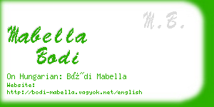 mabella bodi business card